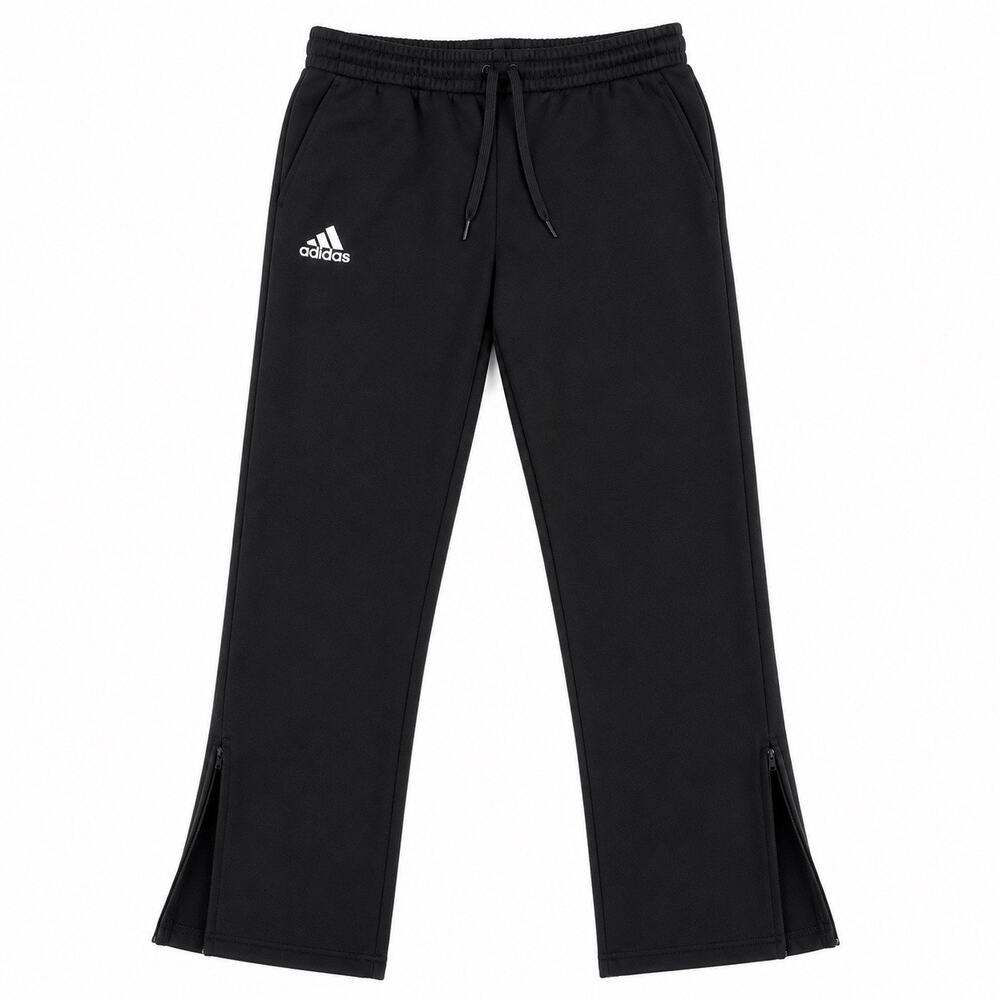 Adidas High waisted zip ankle Track Sweatpants  Black with white logo. Women M